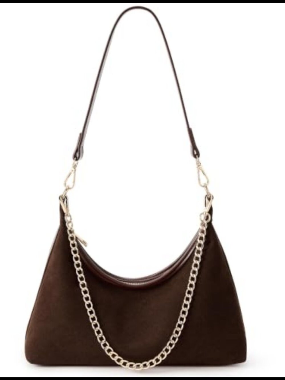 Suede Small Hobo Shoulder Bag with 3 Detachable Straps